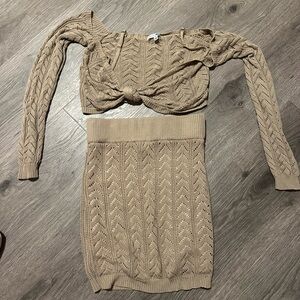 Fashion Nova Beige Knit Ensemble